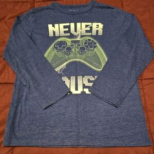 The Childrens Place Boys Never Pause Gamer Long‎ Sleeve Shirt Blue Size Medium